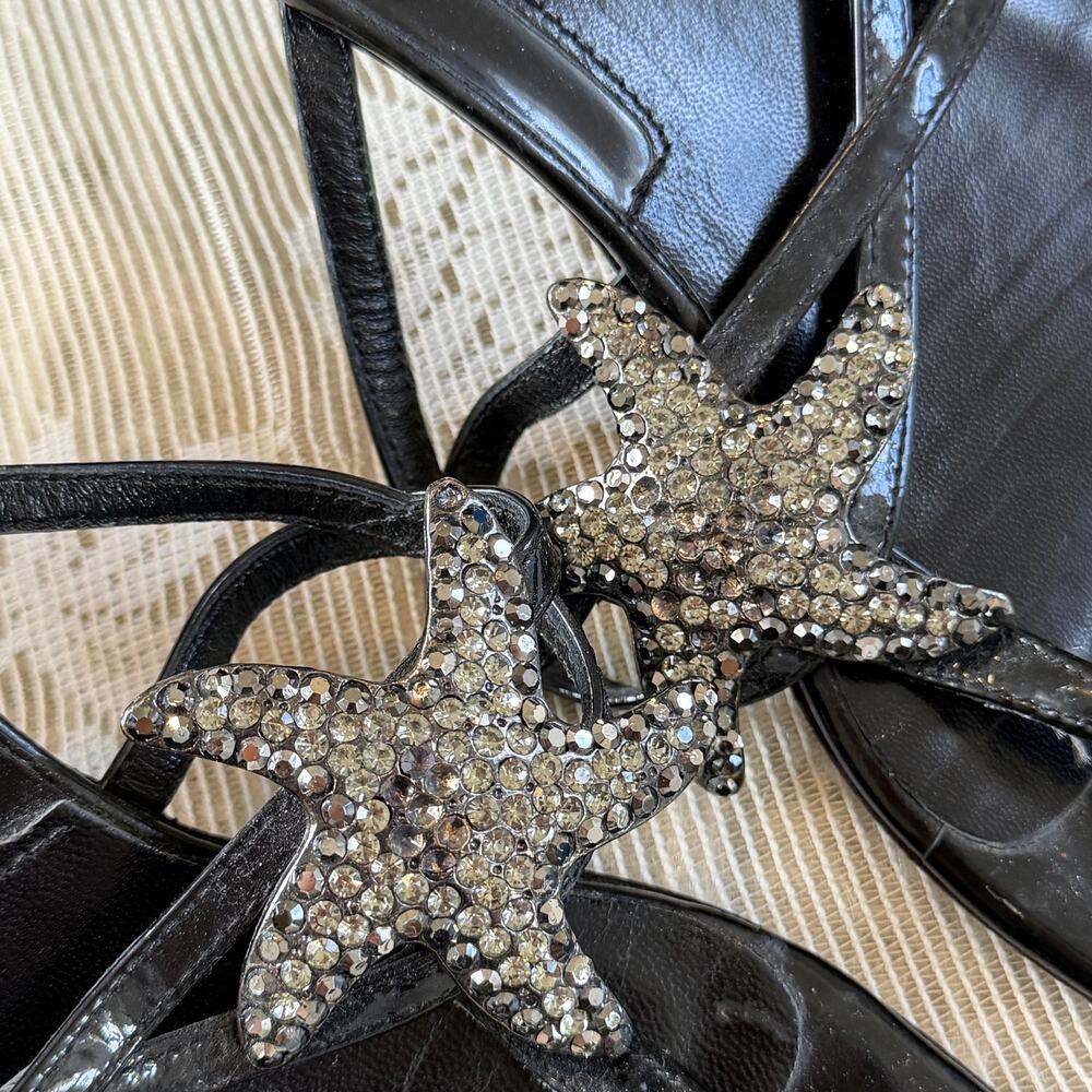 Via Spiga Rhinestone Starfish Kitten Heels Size 8 - Picture 4 of 6